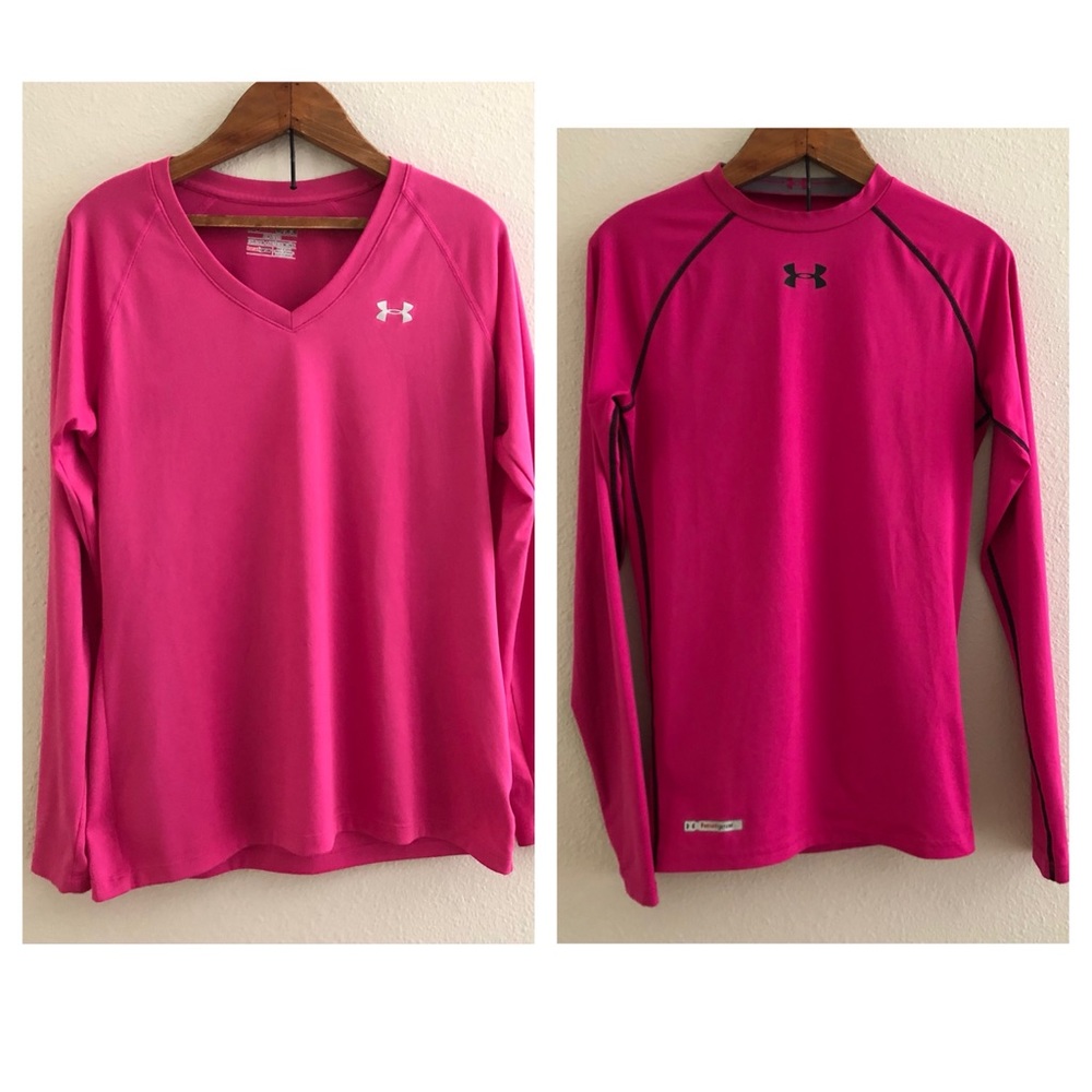 Under Armour bundle: 2 hot pink L/S shirts